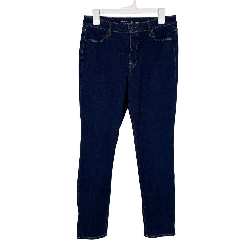 Old Navy Dark Wash Women’s 10 Long High Rise Straight Jeans